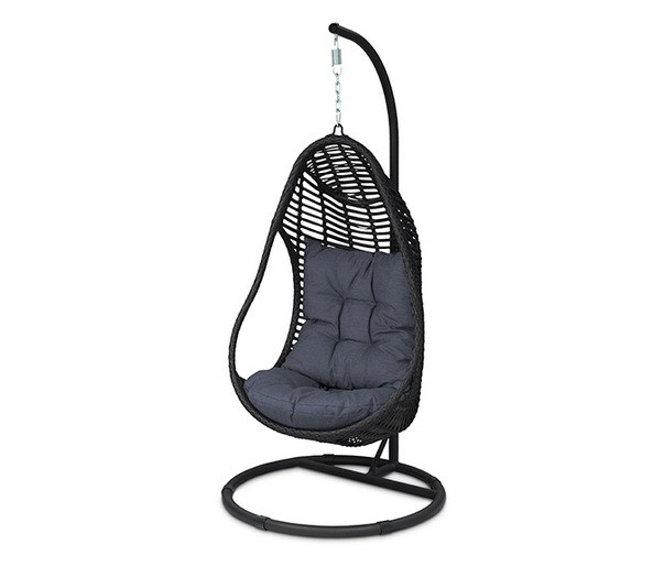 Подвесное кресло "кокон" из ротанга OUTDOOR Сорренто, черное Подвесное кресло "кокон" из ротанга OUTDOOR Сорренто, черное