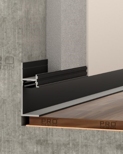 Теневой плинтус скрытого монтажа Pro Design 7210 2700 мм. Черный RAL 9005