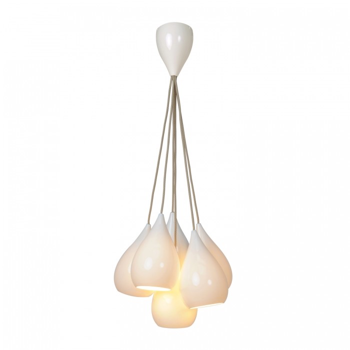 Подвесной светильник Original BTC Drop One Grouping of Six Pendant Light, White Gloss, FP444N