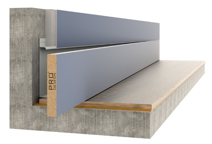 МДФ вставка для плинтуса Pro Design 2,7 м.п. до 200 мм ,Матовая эмаль RAL / NCS / RAL Design