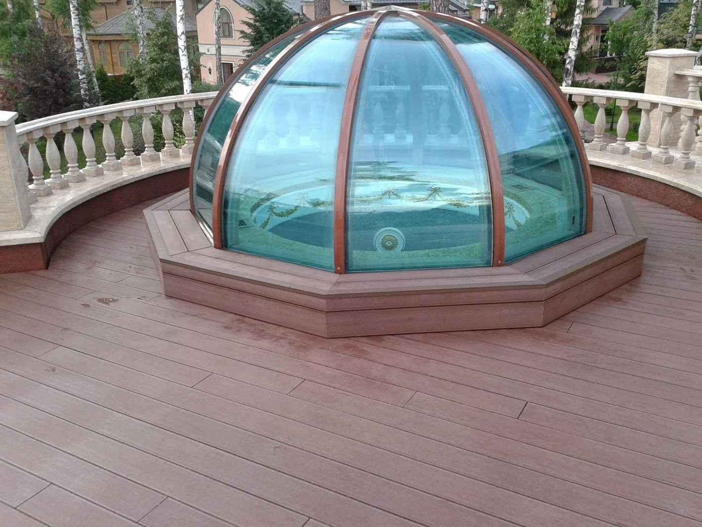 Террасная доска каштан глянец