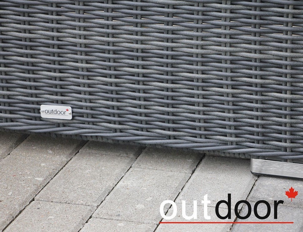 Комплект мебели из ротанга OUTDOOR Флорида (3-местный диван, 2 кресла, стол), узкое плетение, графит Комплект мебели из ротанга OUTDOOR Флорида (3-местный диван, 2 кресла, стол), узкое плетение, графит