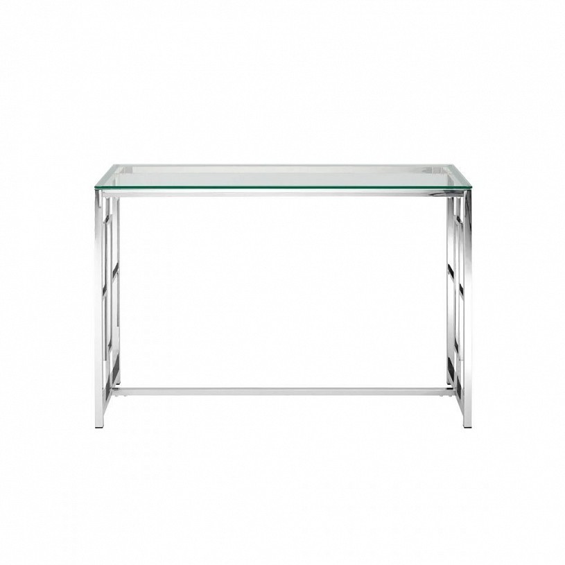 Консоль БРУКЛИН 120*40, прозрачное стекло, сталь серебро
