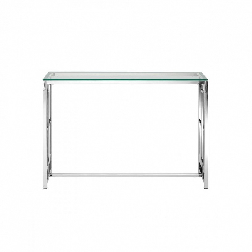 Консоль БРУКЛИН 115*30, прозрачное стекло, сталь серебро