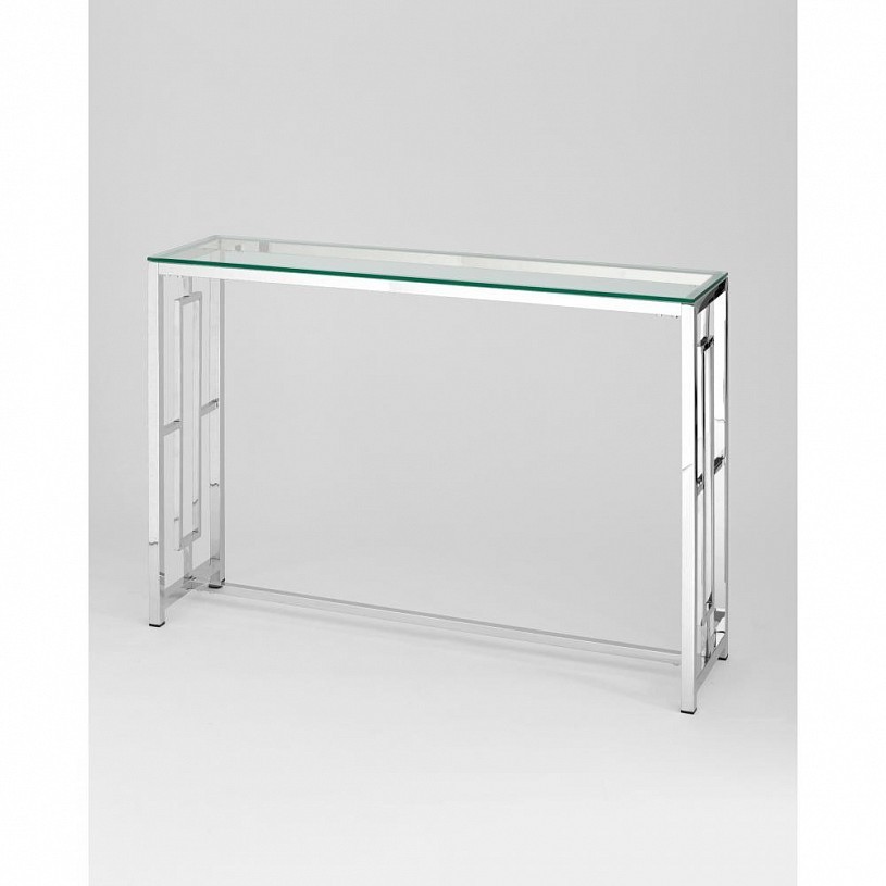Консоль БРУКЛИН 115*30, прозрачное стекло, сталь серебро