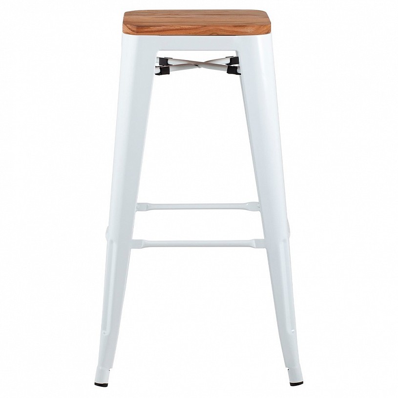 Стул барный TOLIX белый глянцевый + светлое дерево Стул барный TOLIX белый глянцевый + светлое дерево