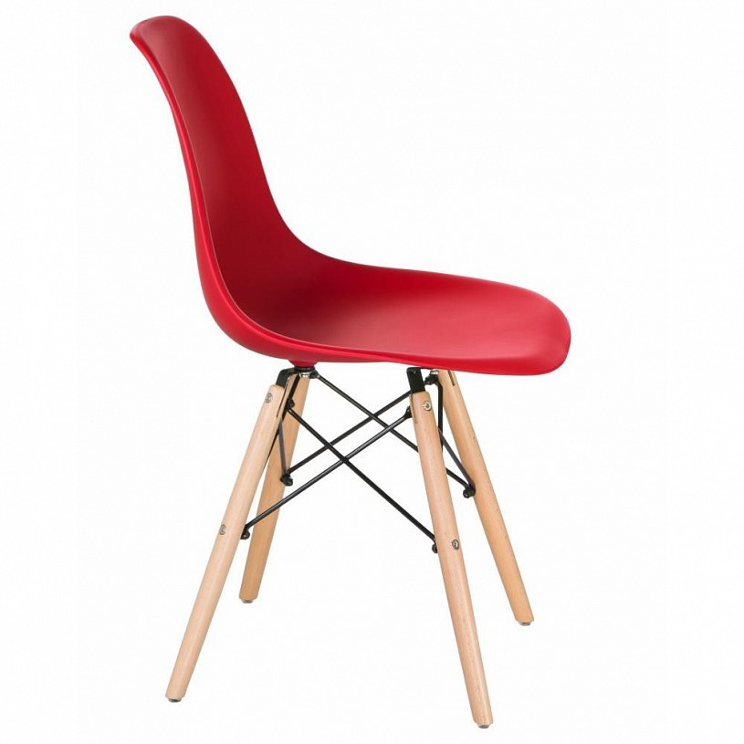 Стул EAMES красный деревянные ножки Стул EAMES красный деревянные ножки