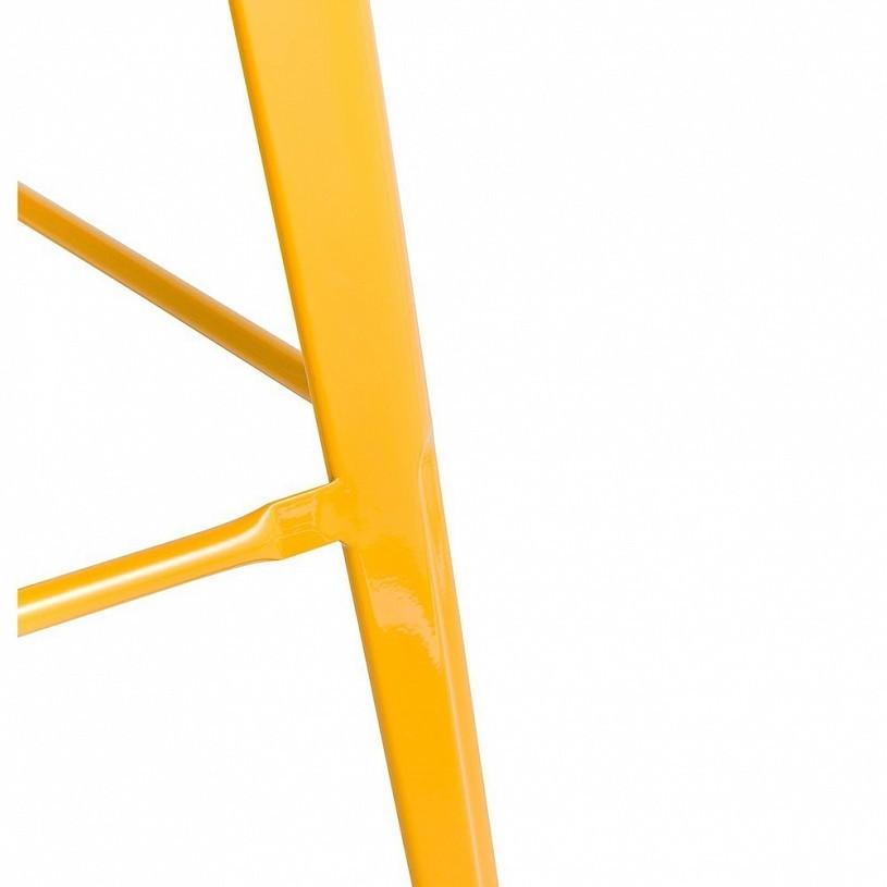 Стул барный TOLIX со спинкой желтый глянцевый + темное дерево Стул барный TOLIX со спинкой желтый глянцевый + темное дерево