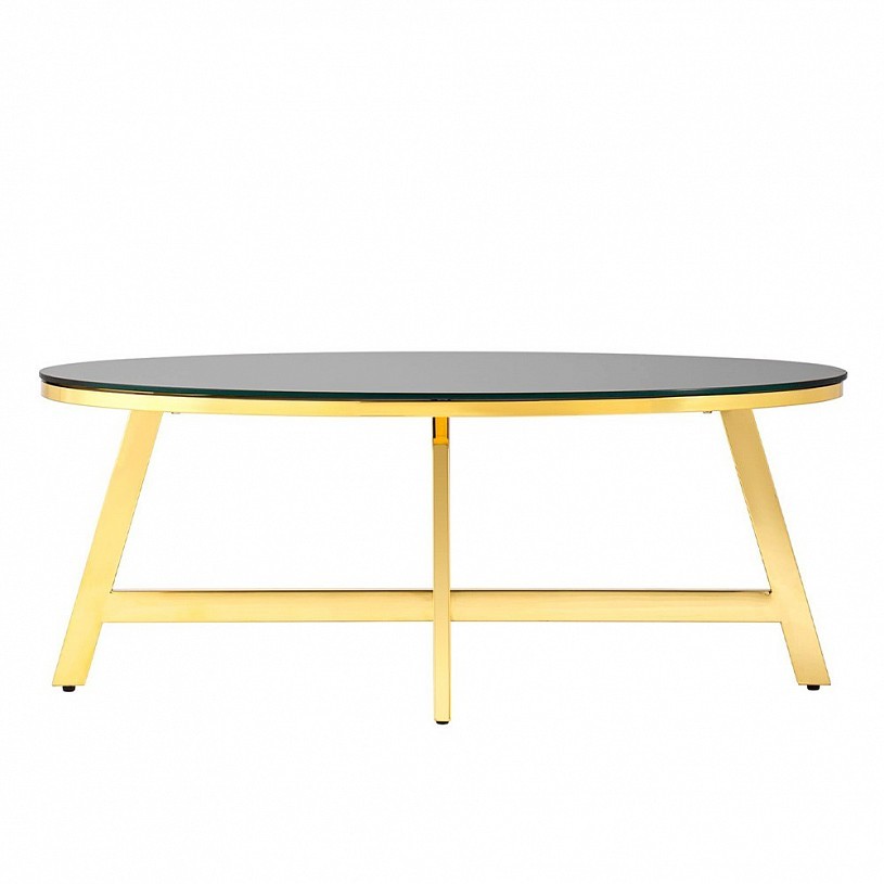 Журнальный стол 100*50 АЛЬБА, стекло черное, сталь золото Журнальный стол 100*50 АЛЬБА, стекло черное, сталь золото