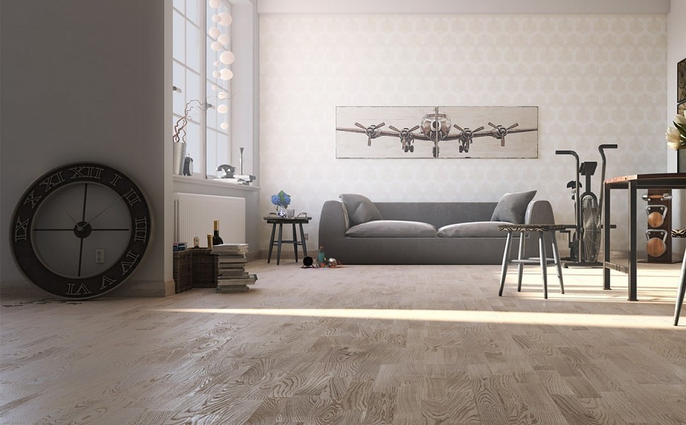 Паркетная доска Polarwood Дуб Тундра белёный 2266х188х14 мм