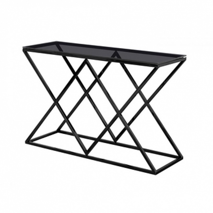 Консоль ИНСИГНИЯ 115*30, стекло smoke, сталь тёмный хром Консоль ИНСИГНИЯ 115*30, стекло smoke, сталь тёмный хром