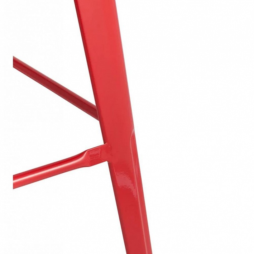 Стул барный TOLIX со спинкой красный глянцевый + темное дерево Стул барный TOLIX со спинкой красный глянцевый + темное дерево