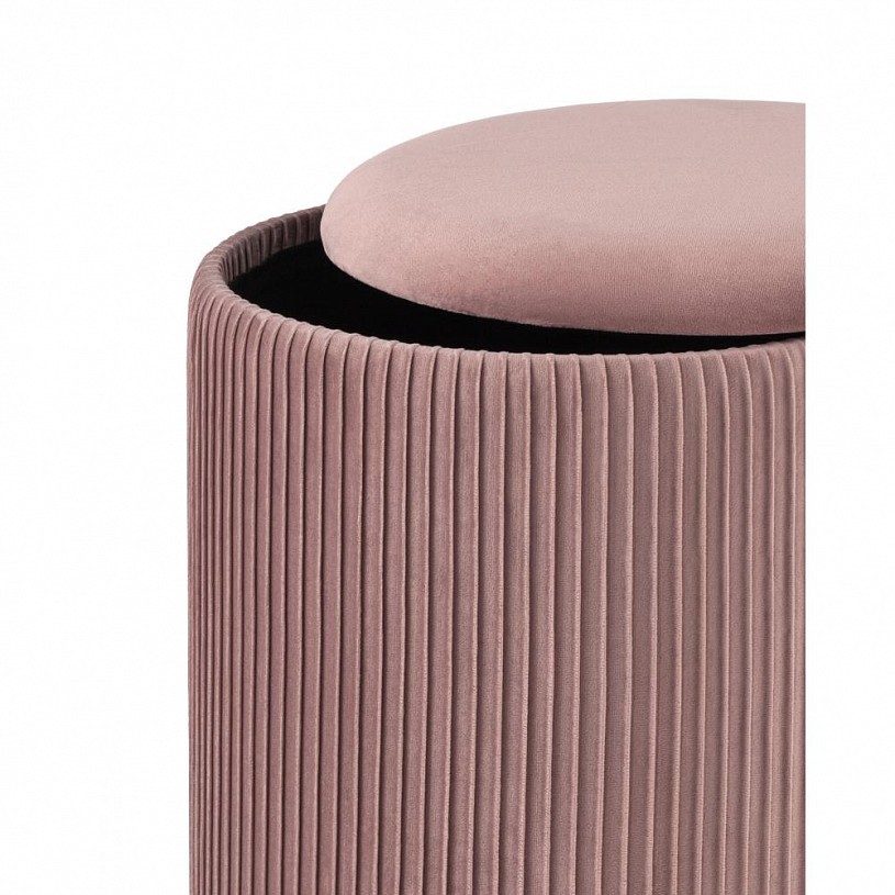 Пуф Шарлотта с ящиком, велюр розовый