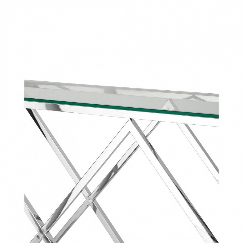 Консоль ИНСИГНИЯ 115*30, прозрачное стекло, сталь серебро