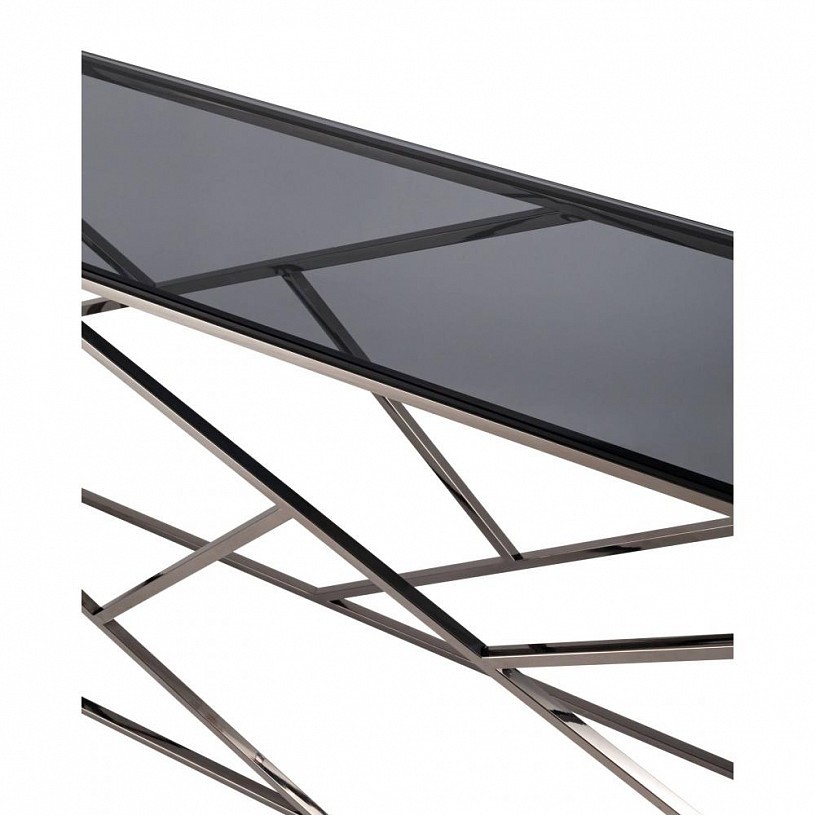 Консоль АРТ ДЕКО 115*30, стекло smoke, сталь тёмный хром Консоль АРТ ДЕКО 115*30, стекло smoke, сталь тёмный хром