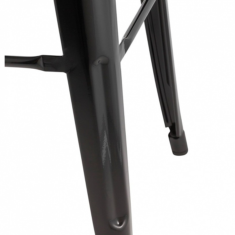 Стул барный TOLIX черный глянцевый + темное дерево Стул барный TOLIX черный глянцевый + темное дерево