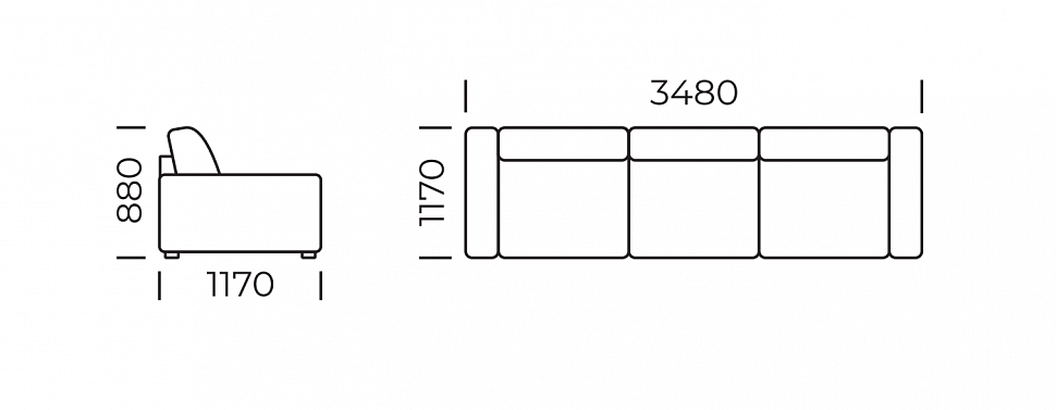 Модульный диван Бергамо  (3 секции)