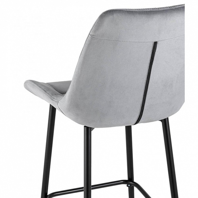 Стул барный Флекс велюр серый Стул барный Флекс велюр серый
