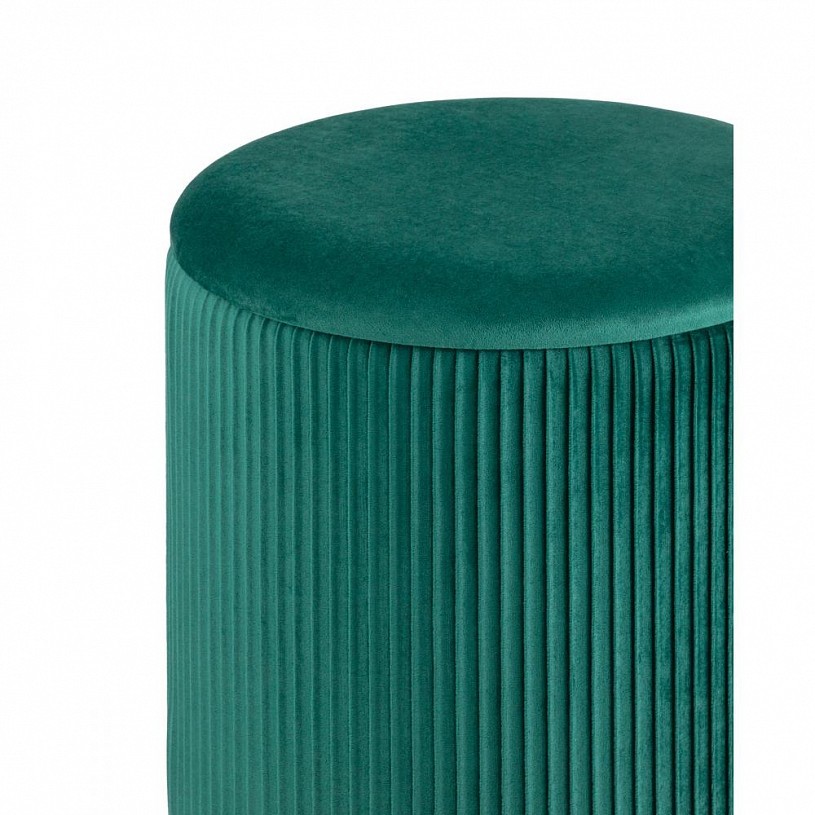 Пуф Шарлотта с ящиком, велюр зеленый