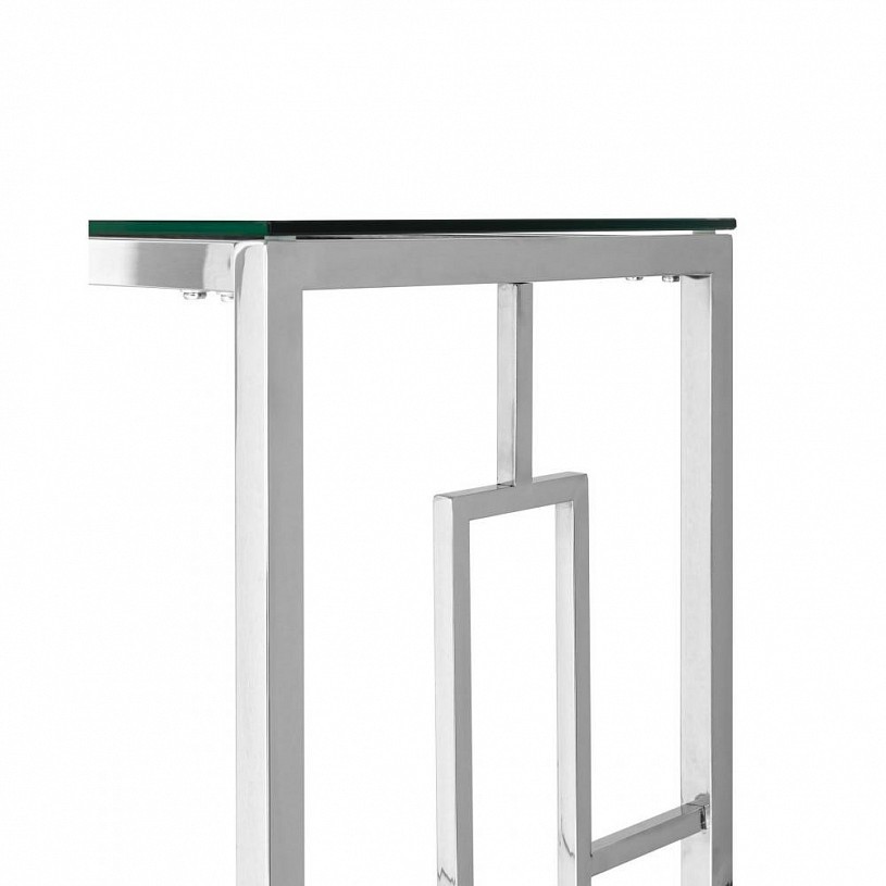 Консоль БРУКЛИН 120*40, прозрачное стекло, сталь серебро