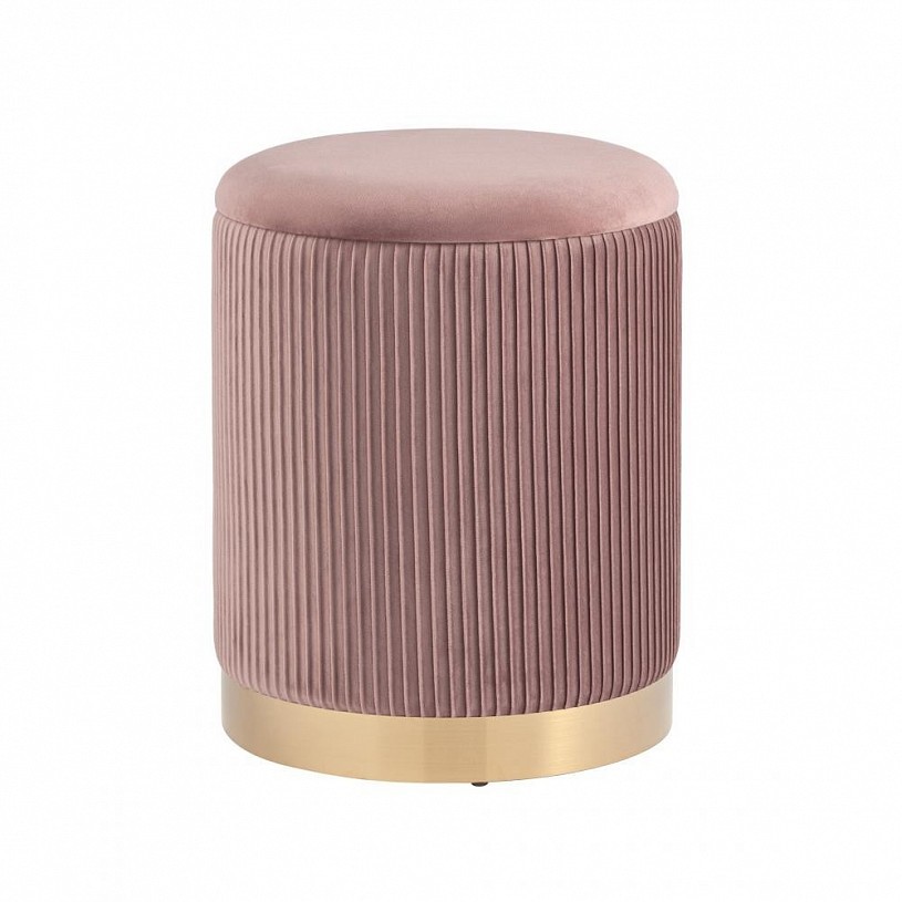 Пуф Шарлотта с ящиком, велюр розовый