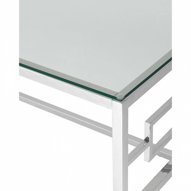Журнальный стол 120*60 БРУКЛИН, прозрачное стекло, сталь серебро Журнальный стол 120*60 БРУКЛИН, прозрачное стекло, сталь серебро