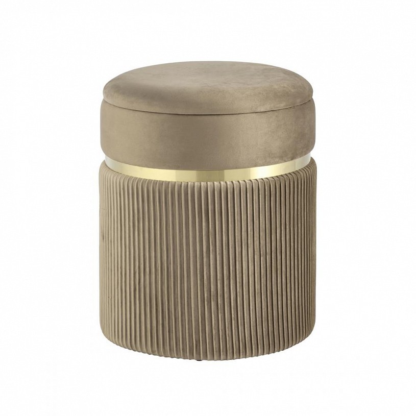 Пуф Миранда с ящиком, велюр бежевый Пуф Миранда с ящиком, велюр бежевый