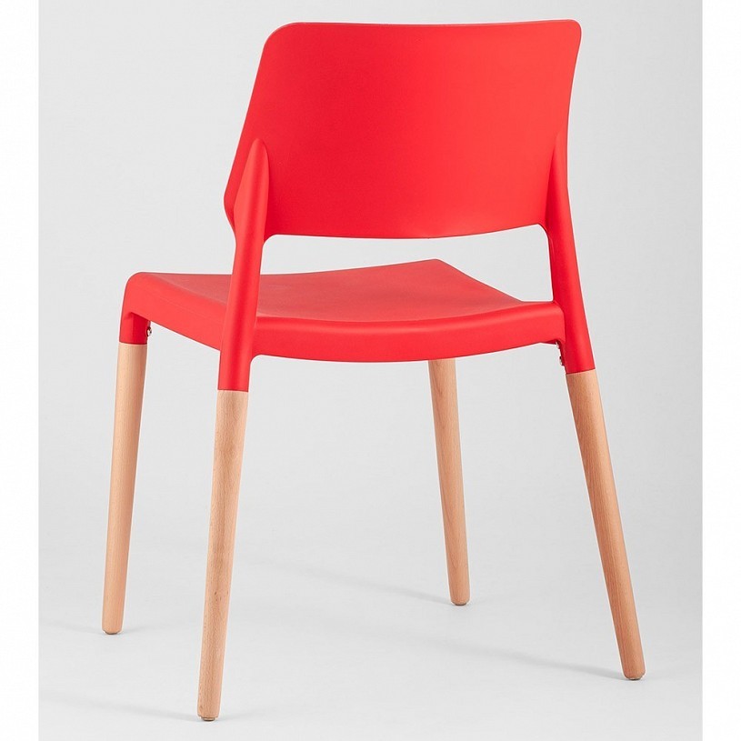 Стул BISTRO красный с деревянными ножками Стул BISTRO красный с деревянными ножками