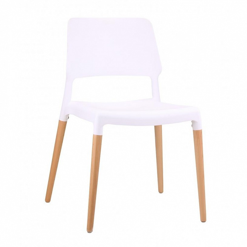 Стул BISTRO белый с деревянными ножками Стул BISTRO белый с деревянными ножками