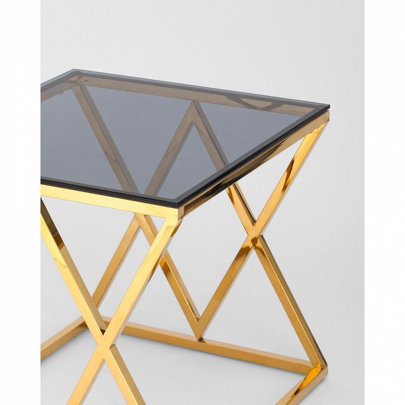 Журнальный стол 55*55 ИНСИГНИЯ, стекло smoke, сталь золото Журнальный стол 55*55 ИНСИГНИЯ, стекло smoke, сталь золото