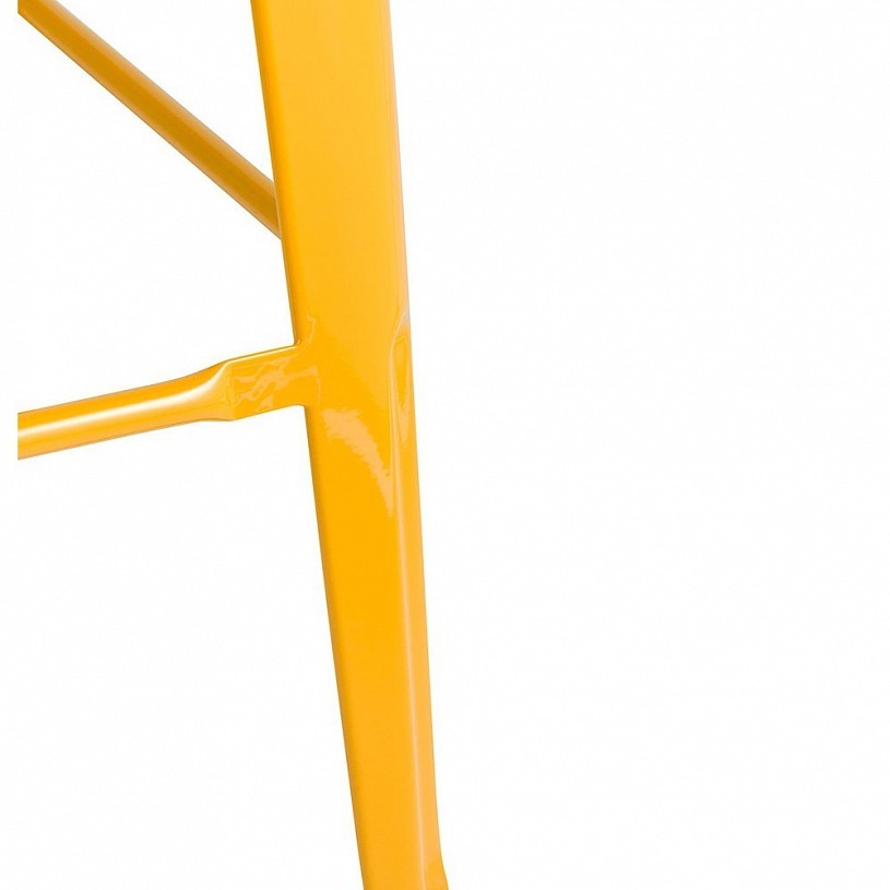 Стул барный TOLIX желтый глянцевый + темное дерево Стул барный TOLIX желтый глянцевый + темное дерево