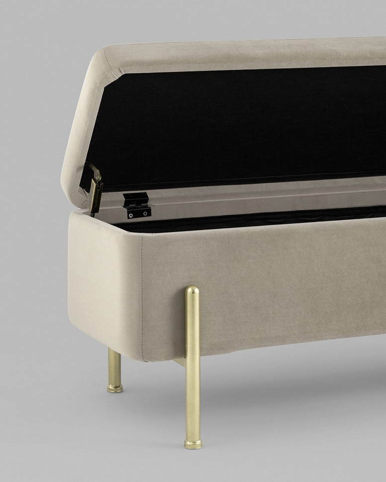 Банкетка Болейн с ящиком, велюр бежевый Банкетка Болейн с ящиком, велюр бежевый