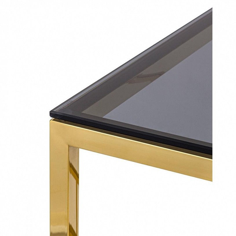 Журнальный столик 55*55 БРУКЛИН, стекло smoke, сталь золото Журнальный столик 55*55 БРУКЛИН, стекло smoke, сталь золото