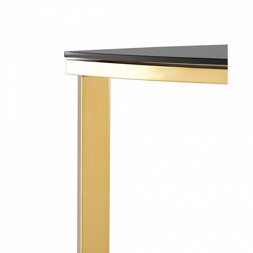 Консоль полукруглая АЛЬБА 115*30, стекло черное, сталь золото