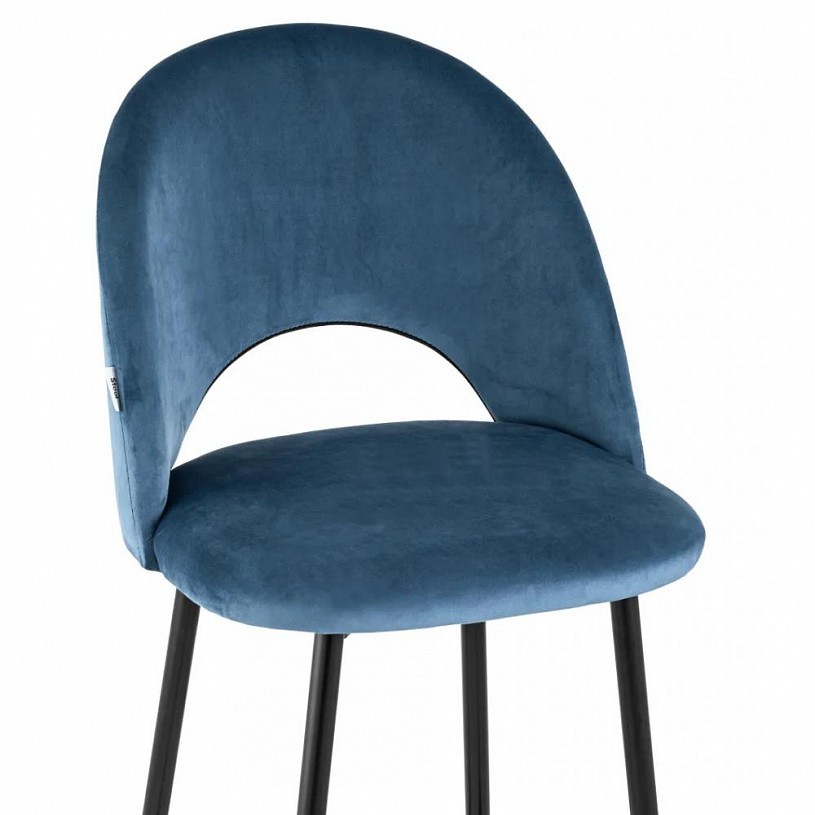 Стул барный Меган велюр пыльно-синий Стул барный Меган велюр пыльно-синий
