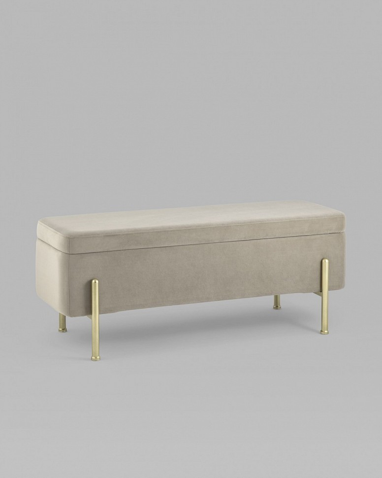 Банкетка Болейн с ящиком, велюр бежевый Банкетка Болейн с ящиком, велюр бежевый
