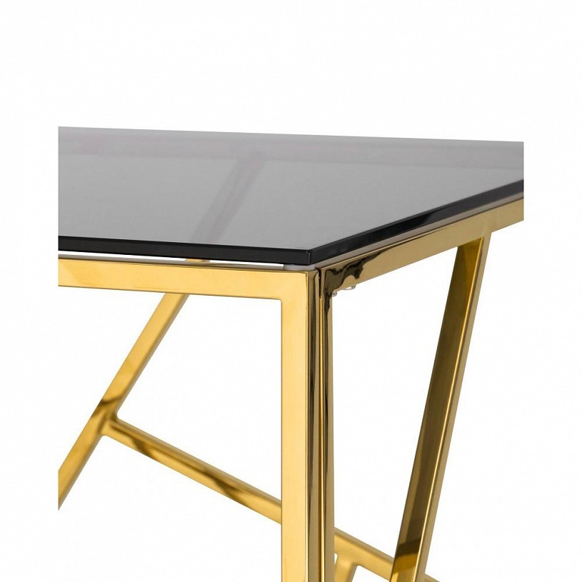 Журнальный столик 55*55 АРТ ДЕКО, стекло smoke, сталь золото Журнальный столик 55*55 АРТ ДЕКО, стекло smoke, сталь золото