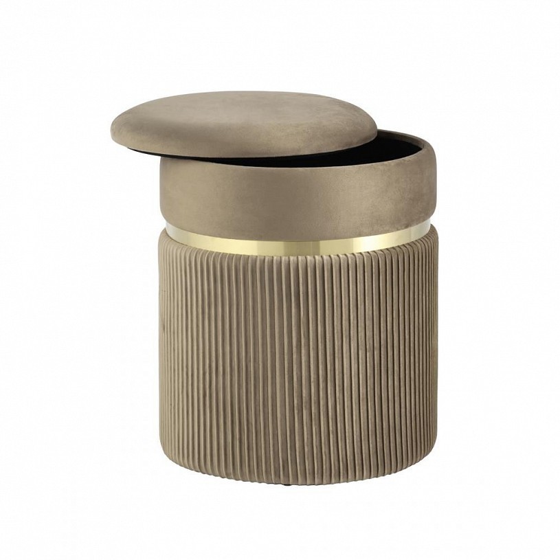 Пуф Миранда с ящиком, велюр бежевый Пуф Миранда с ящиком, велюр бежевый