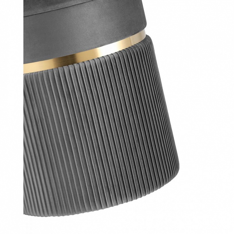 Пуф Миранда с ящиком, велюр серый