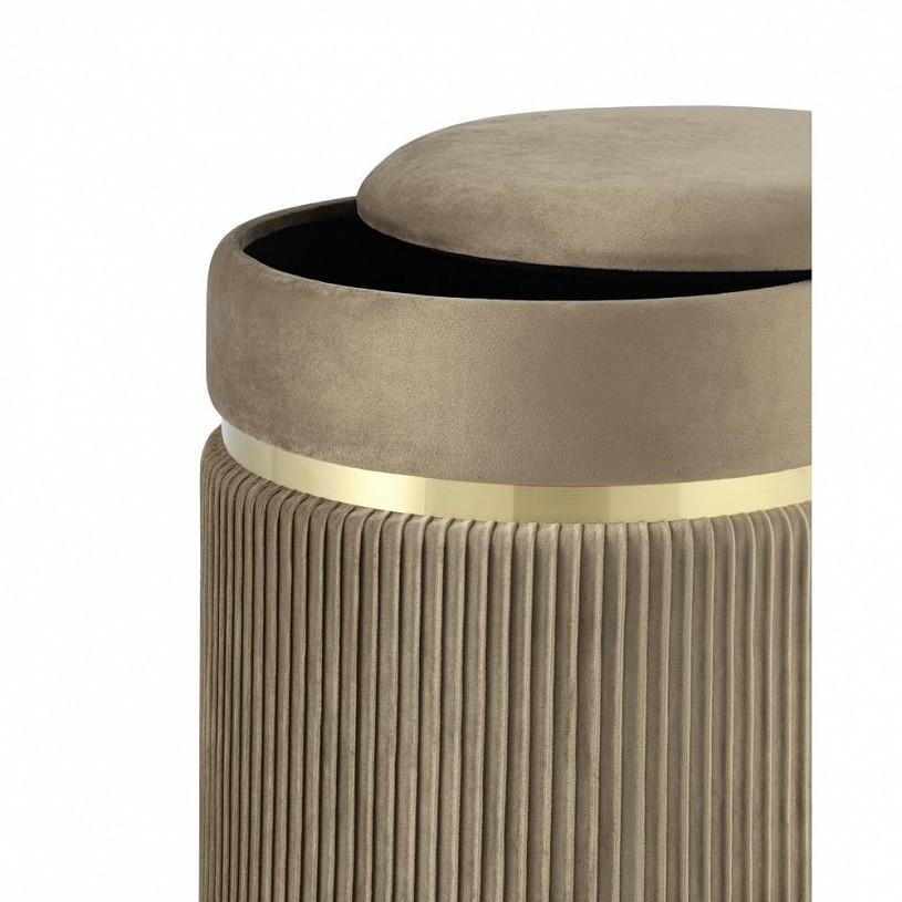 Пуф Миранда с ящиком, велюр бежевый Пуф Миранда с ящиком, велюр бежевый
