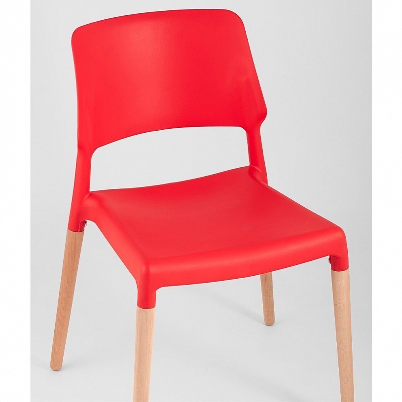 Стул BISTRO красный с деревянными ножками Стул BISTRO красный с деревянными ножками