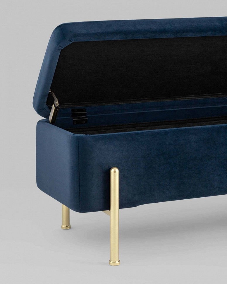 Банкетка Болейн с ящиком, велюр синий Банкетка Болейн с ящиком, велюр синий