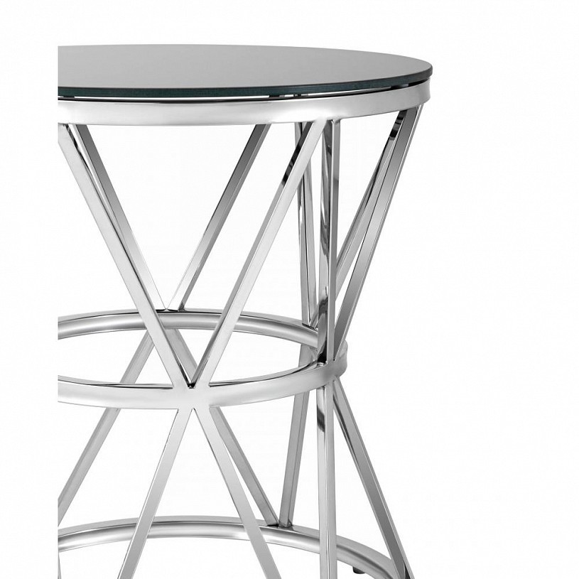 Журнальный столик 50*50 ВИВА, стекло черное, сталь серебро Журнальный столик 50*50 ВИВА, стекло черное, сталь серебро