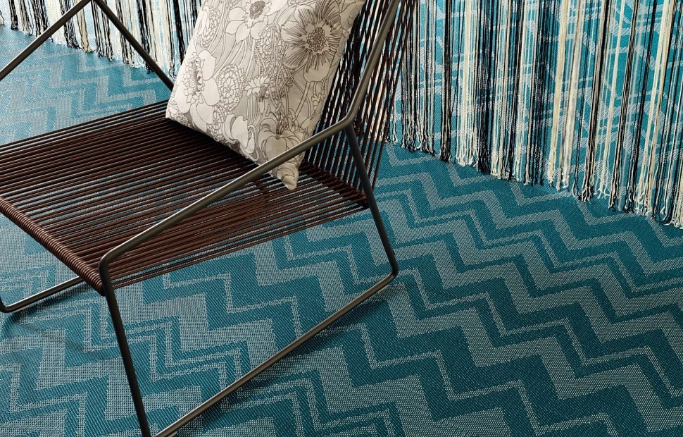 Плетёное виниловое покрытие Bolon by Missoni Zigzag Cyan Плетёное виниловое покрытие Bolon by Missoni Zigzag Cyan