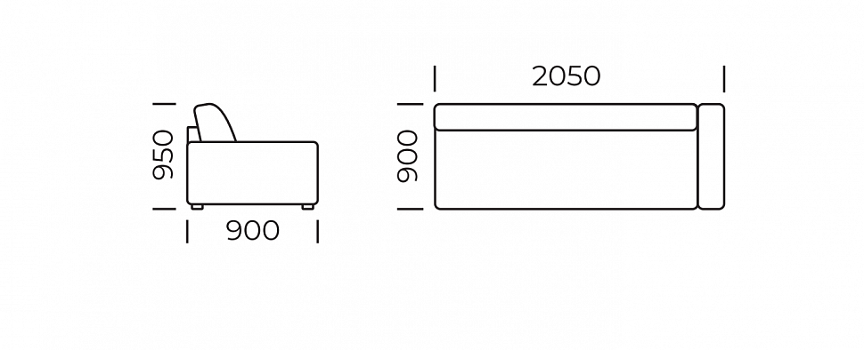 Прямой диван Сиена (тахта стандарт)