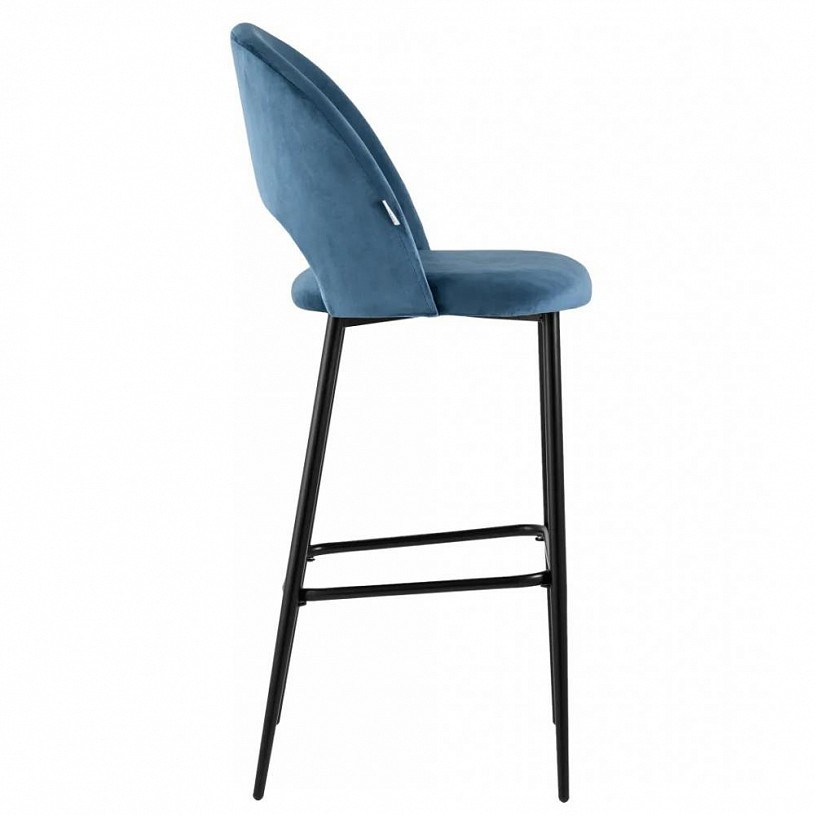 Стул барный Меган велюр пыльно-синий Стул барный Меган велюр пыльно-синий