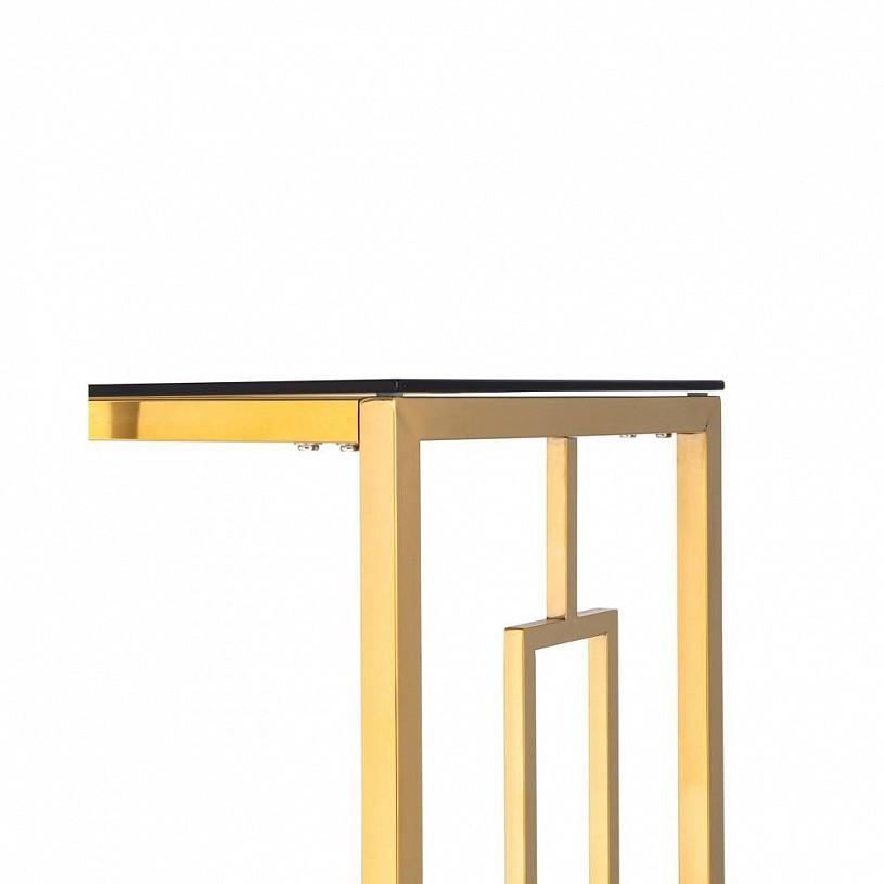 Консоль БРУКЛИН 120*40, стекло smoke, сталь золото