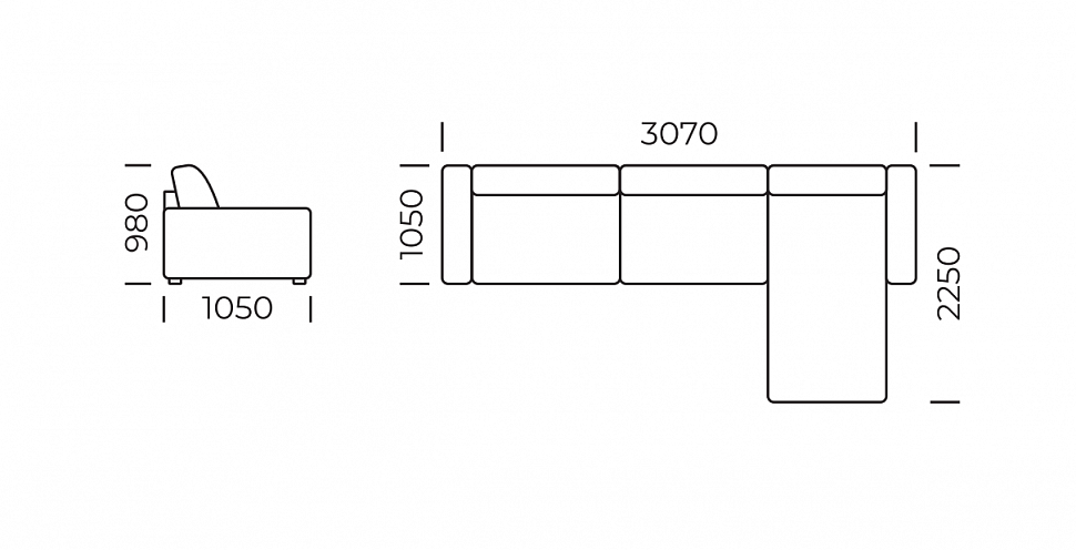 Угловой диван Неаполь (локти «вшивные»)