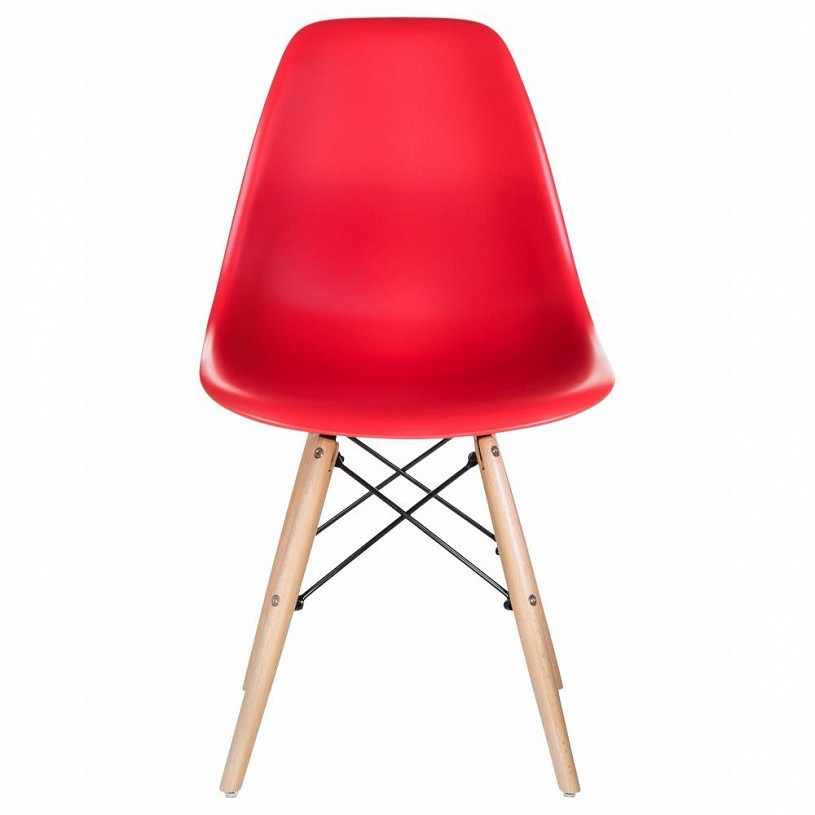 Стул EAMES красный деревянные ножки Стул EAMES красный деревянные ножки