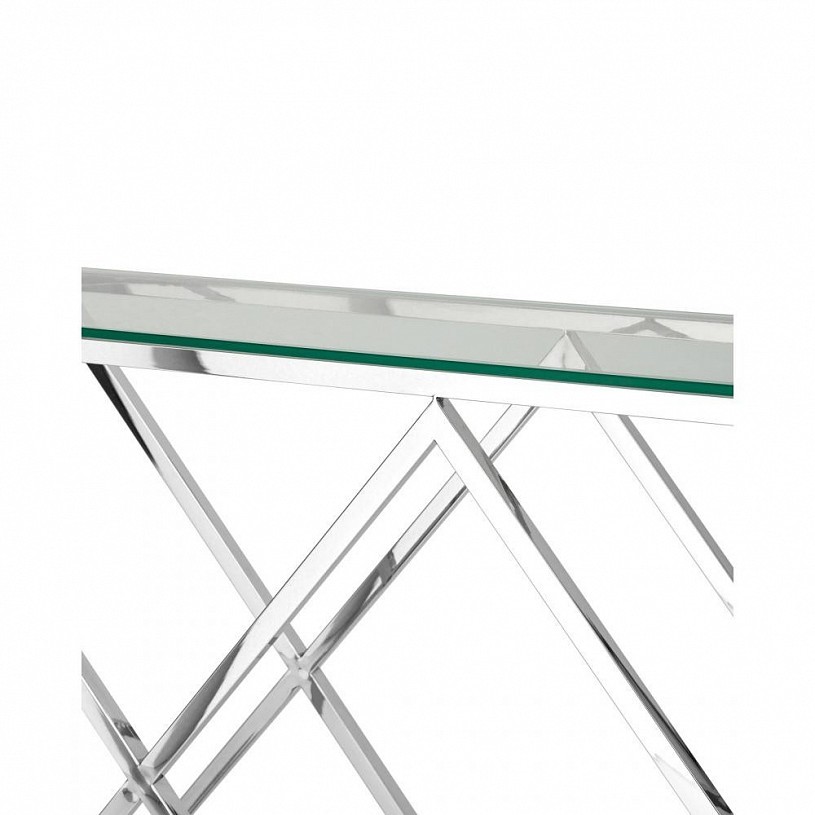 Консоль ИНСИГНИЯ 115*30, прозрачное стекло, сталь серебро